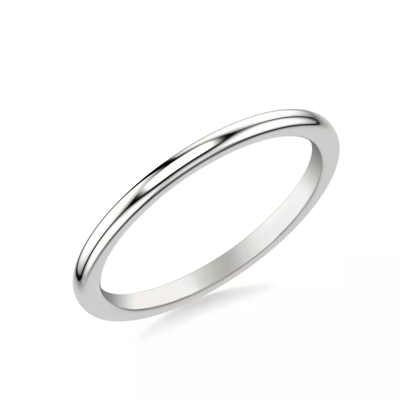 18K White Gold Barrie Polished Band