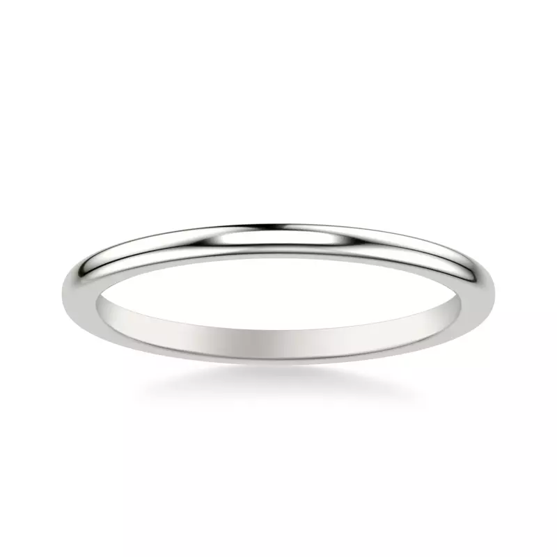 18K White Gold Barrie Polished Band