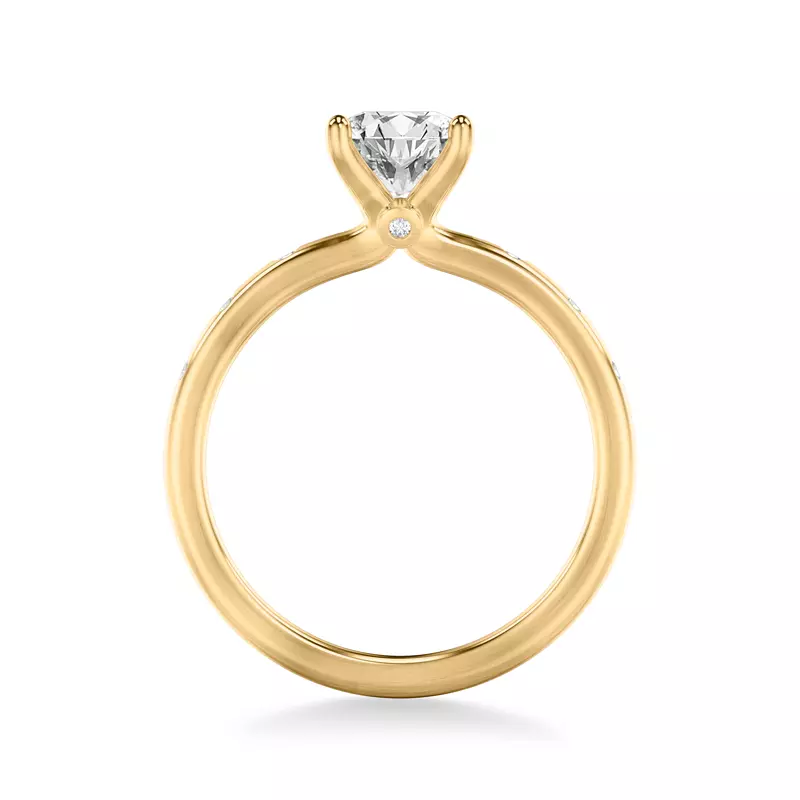 14K Yellow Gold Alondra Brushed Finish Engagement Ring