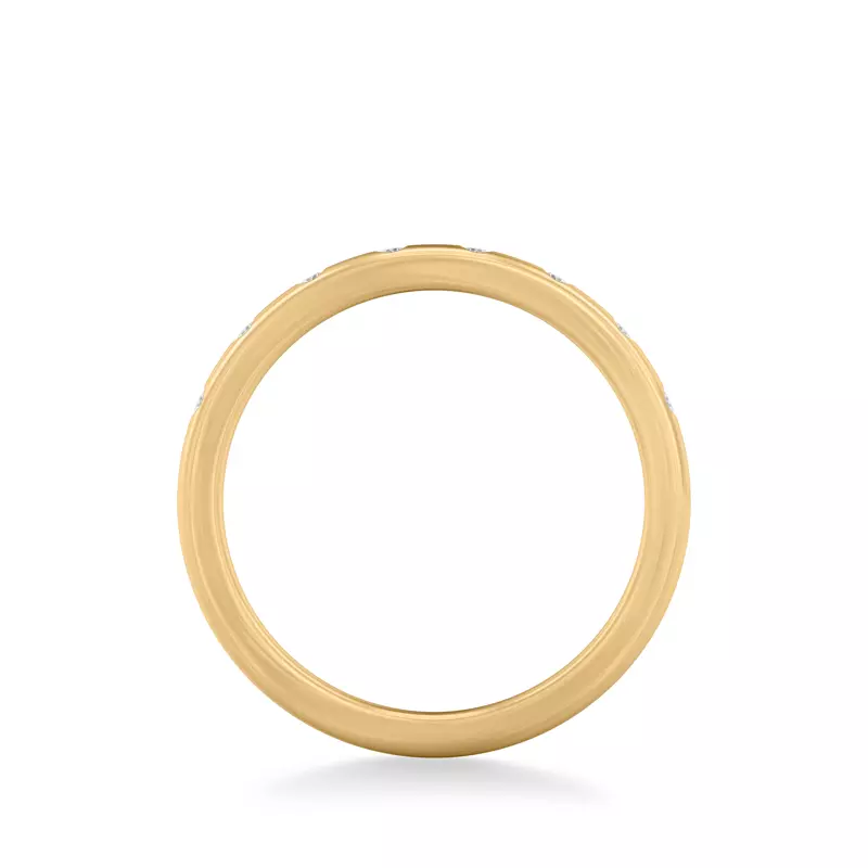 18K Yellow Gold Alondra Brushed Finish Diamond Band