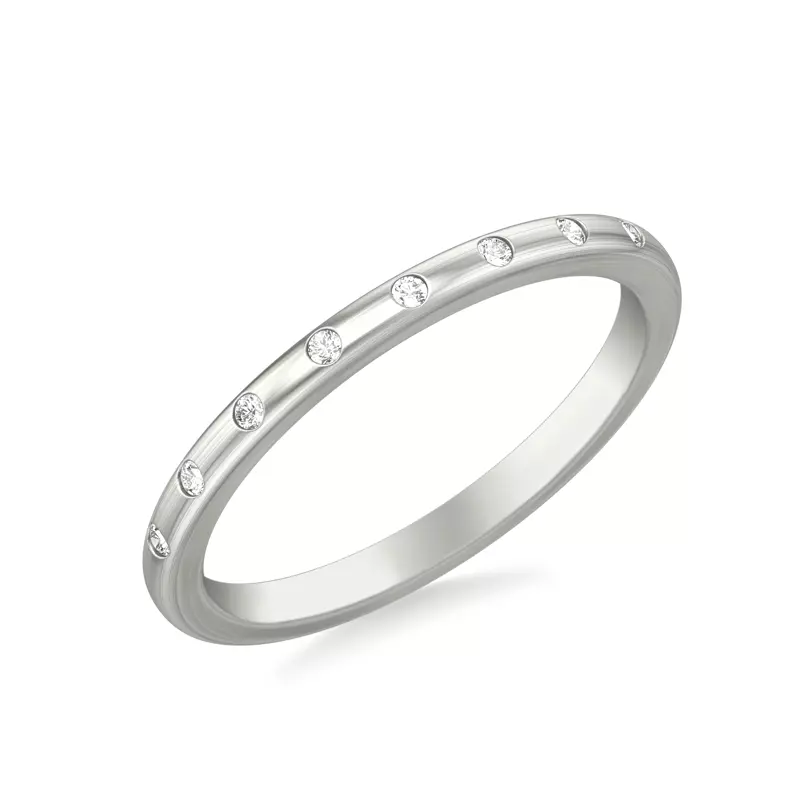 Platinum Alondra Brushed Finish Diamond Band