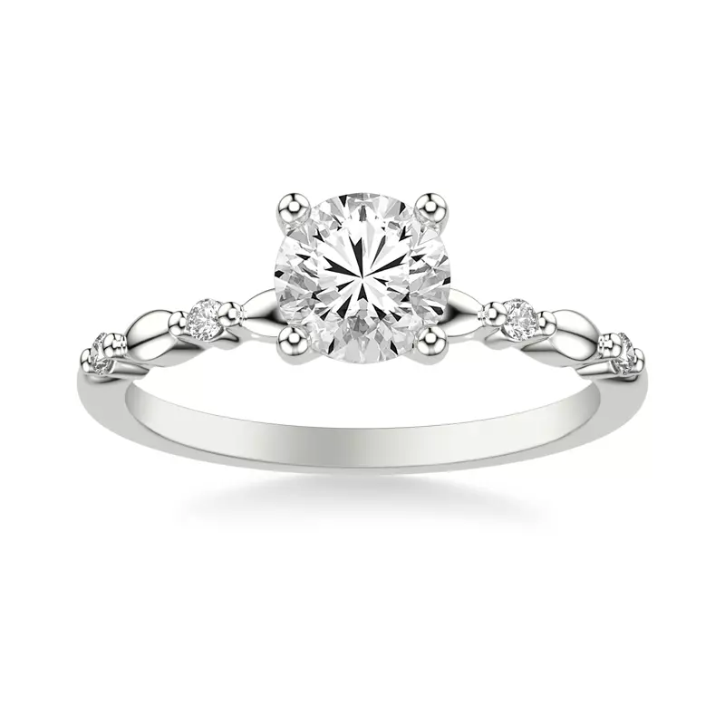 14K White Gold Mayra Diamond Accent Engagement Ring