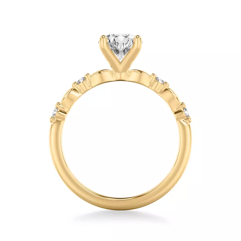 18K Yellow Gold Mayra Diamond Accent Engagement Ring