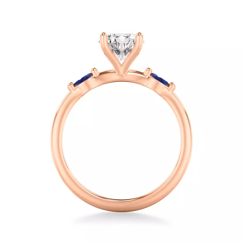 14K Rose Gold Ophelia Sapphire Accent Engagement Ring