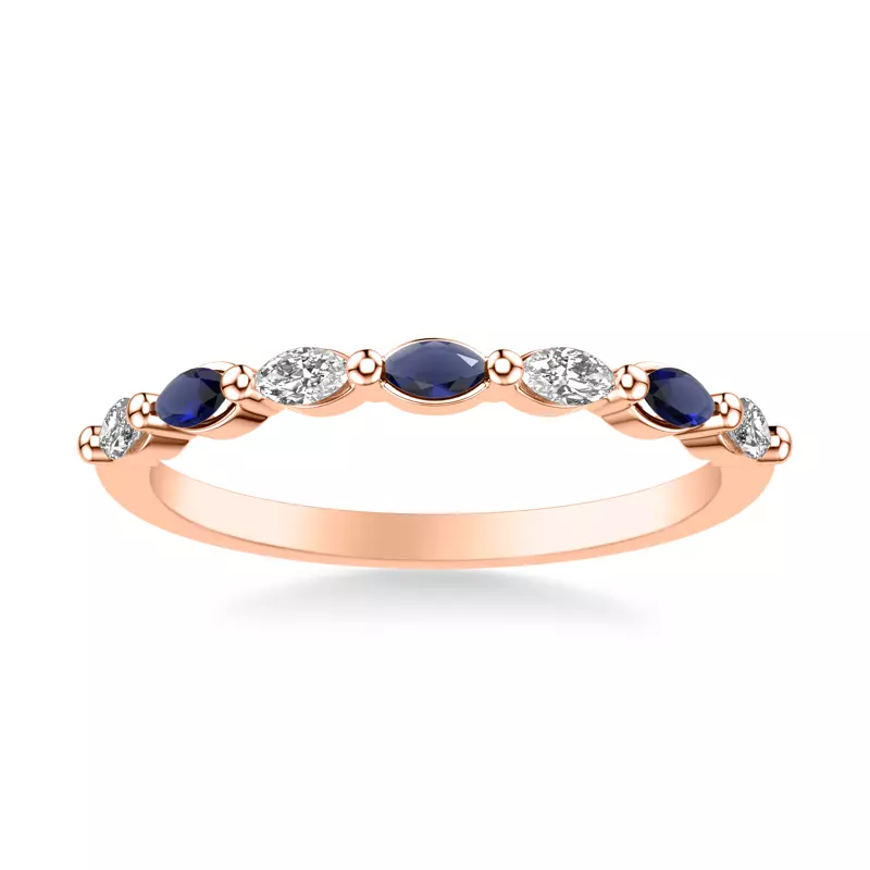 14K Rose Gold Ophelia Sapphire Accent Band