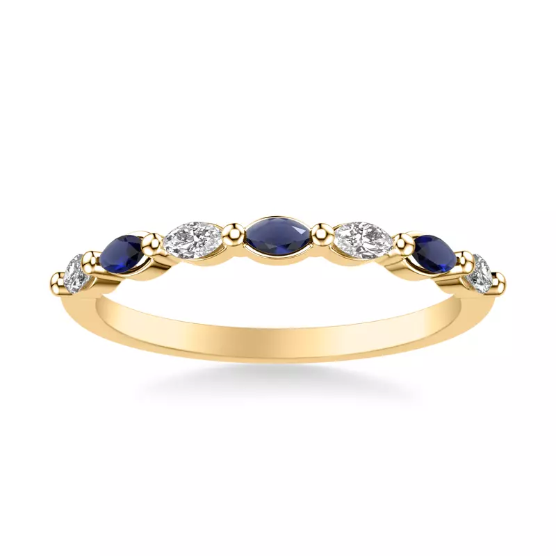 14K Yellow Gold Ophelia Sapphire Accent Band