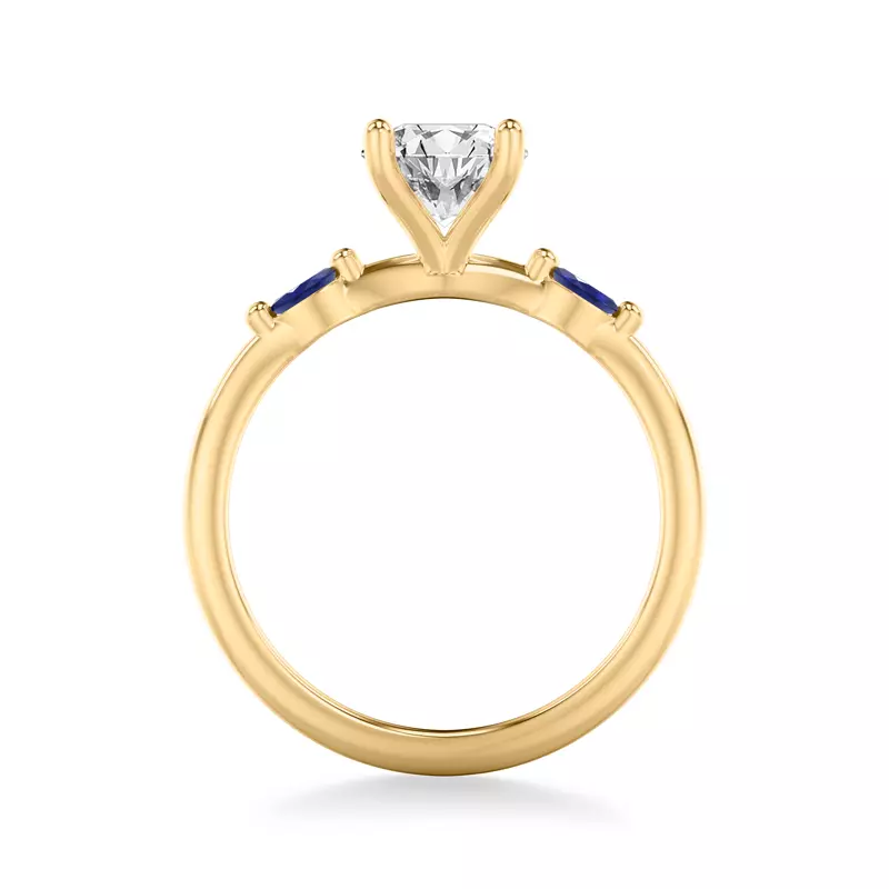 18K Yellow Gold Ophelia Sapphire Accent Engagement Ring