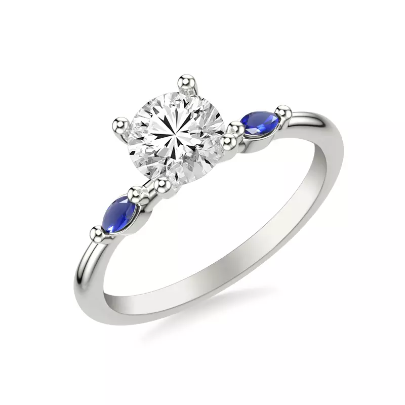 Platinum Ophelia Sapphire Accent Engagement Ring