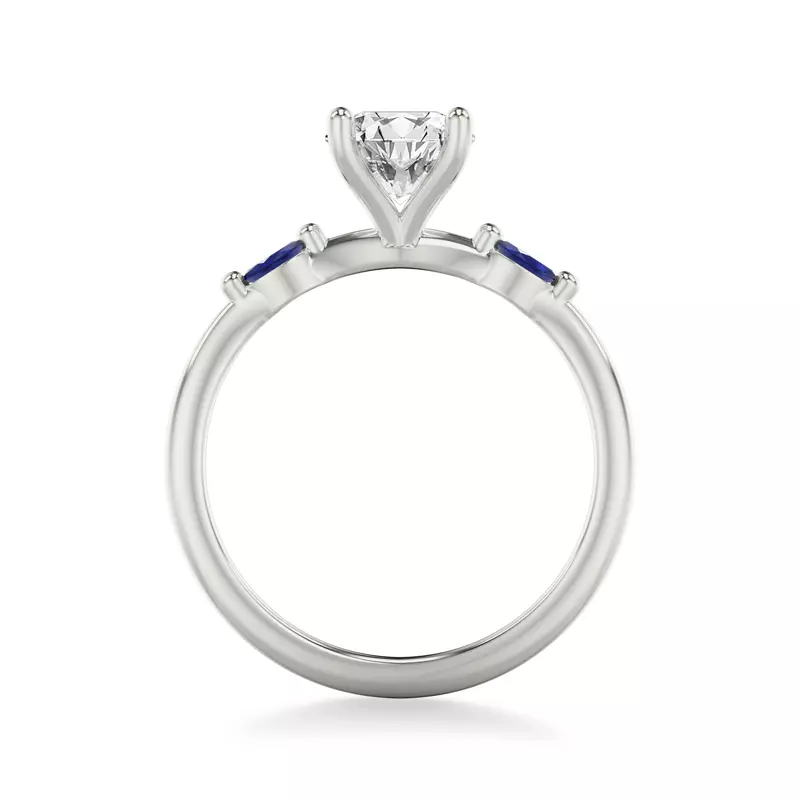 Platinum Ophelia Sapphire Accent Engagement Ring