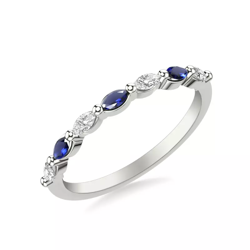 Platinum Ophelia Sapphire Accent Band