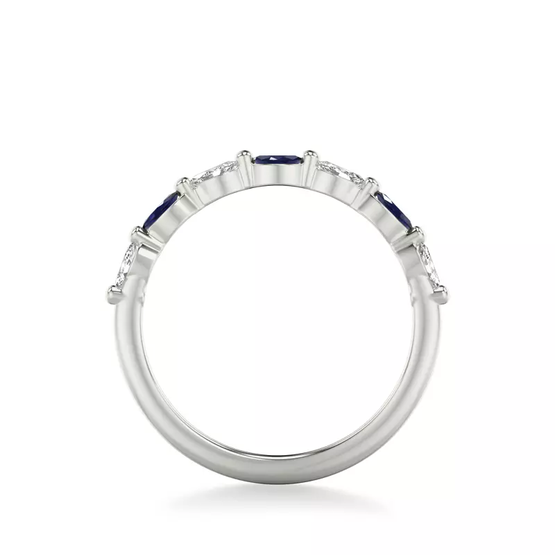 Platinum Ophelia Sapphire Accent Band
