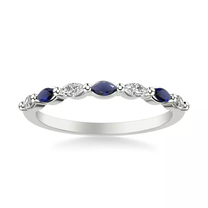 Platinum Ophelia Sapphire Accent Band