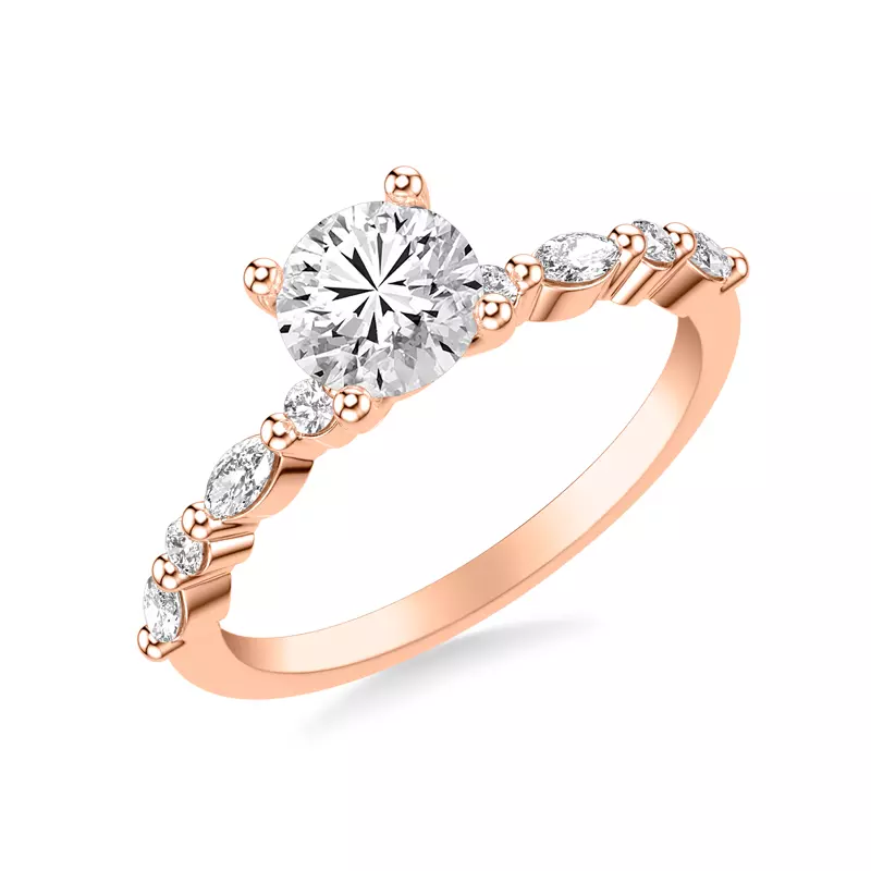 14K Rose Gold Fern Engagement Ring