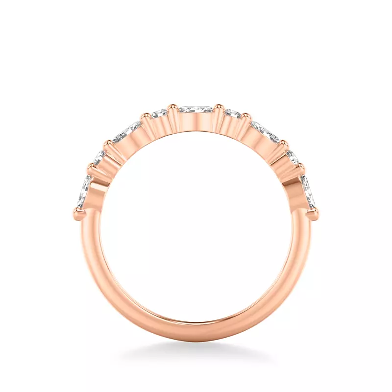14K Rose Gold Fern Diamond Band