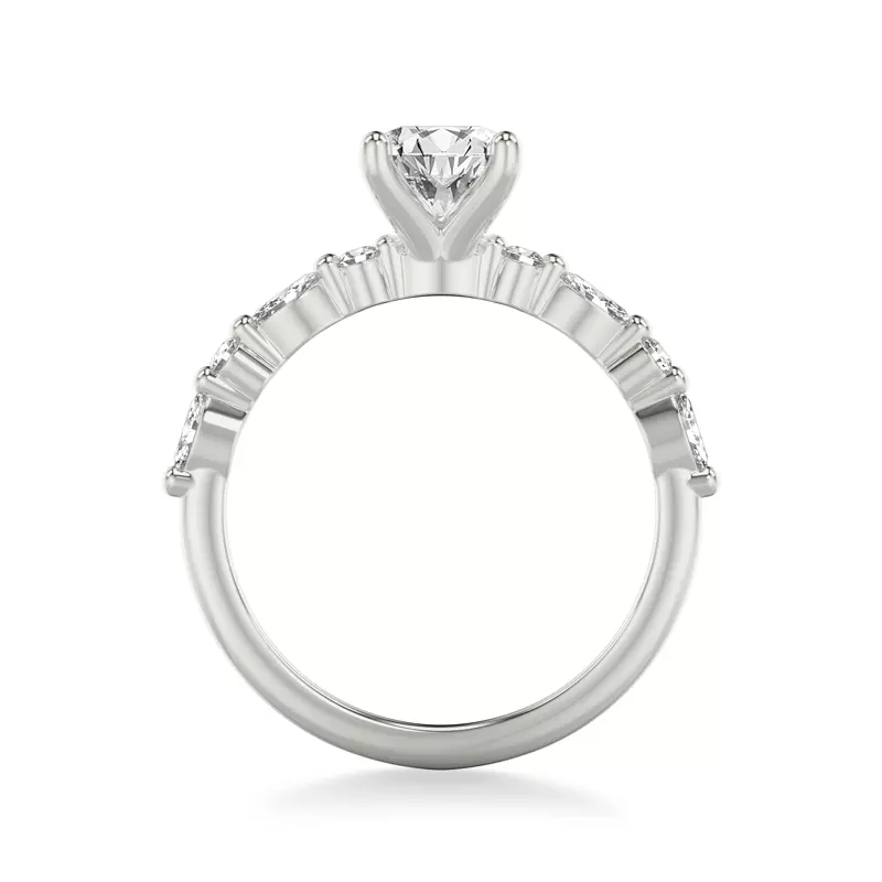 14K White Gold Fern Engagement Ring