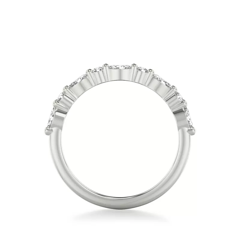 14K White Gold Fern Diamond Band
