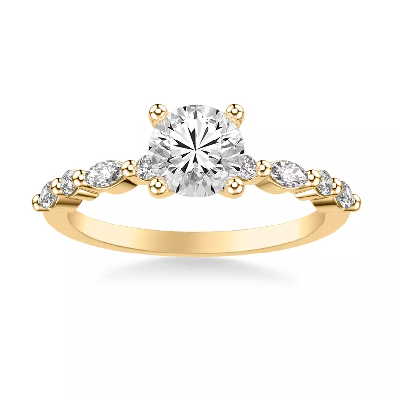18K Yellow Gold Fern Engagement Ring