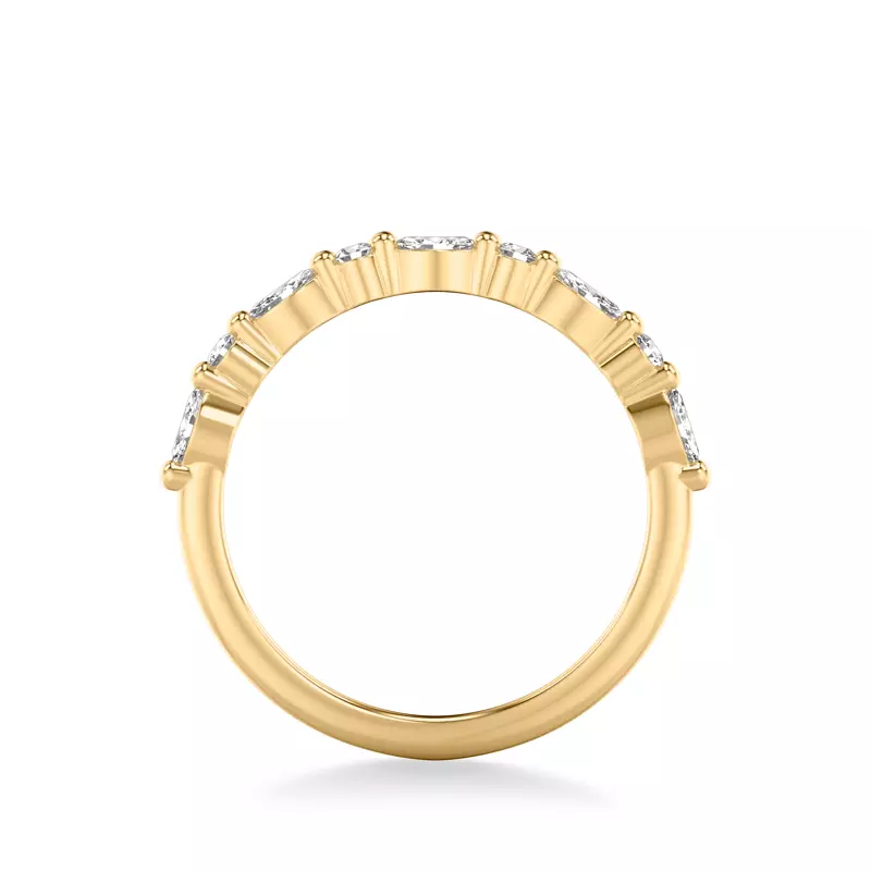18K Yellow Gold Fern Diamond Band