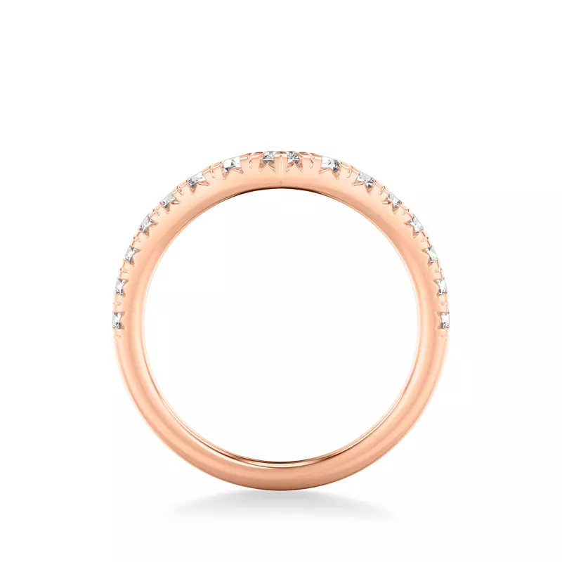 14K Rose Gold Trixie Diamond V-Band