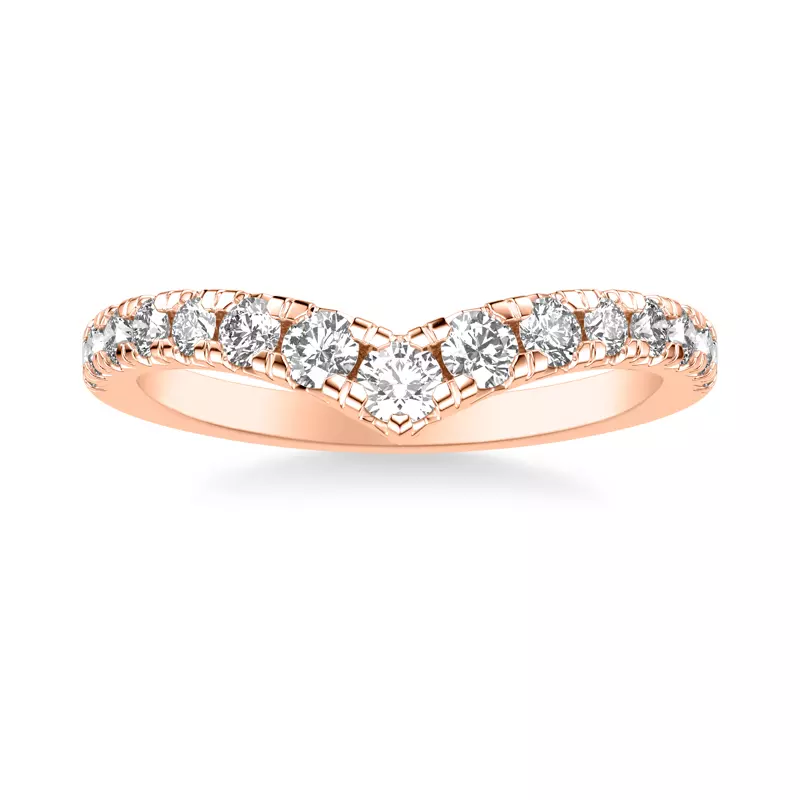 14K Rose Gold Trixie Diamond V-Band