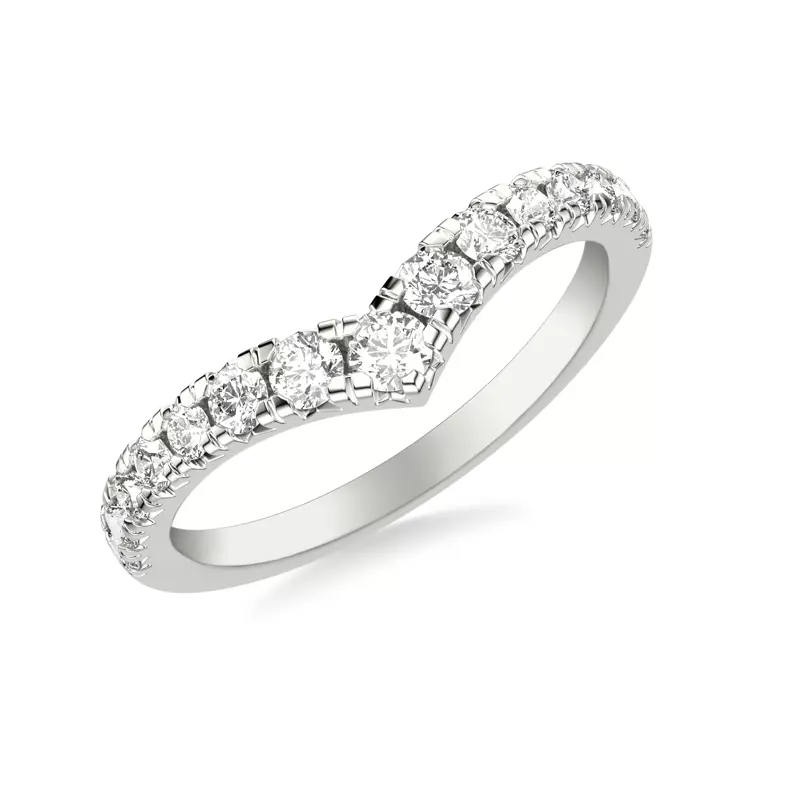 14K White Gold Trixie Diamond V-Band