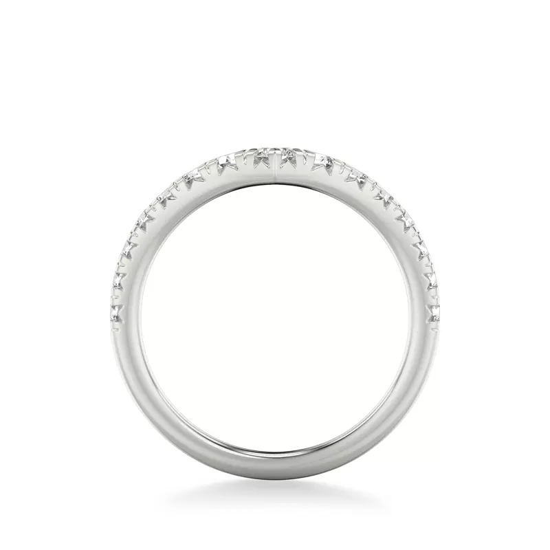 14K White Gold Trixie Diamond V-Band