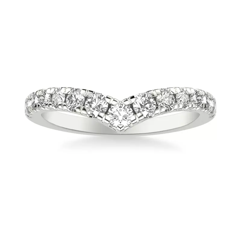 14K White Gold Trixie Diamond V-Band