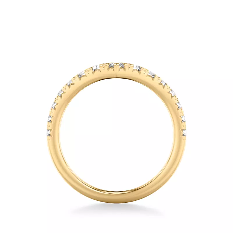 14K Yellow Gold Trixie Diamond V-Band