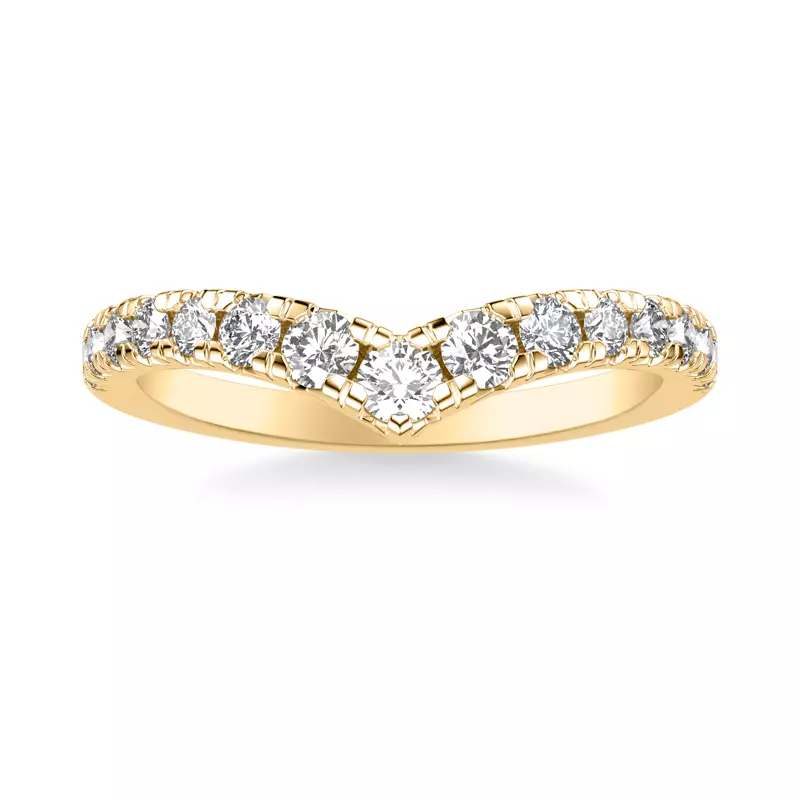 14K Yellow Gold Trixie Diamond V-Band