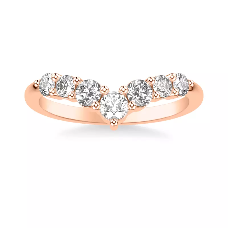 14K Rose Gold Tamara Diamond V-Band