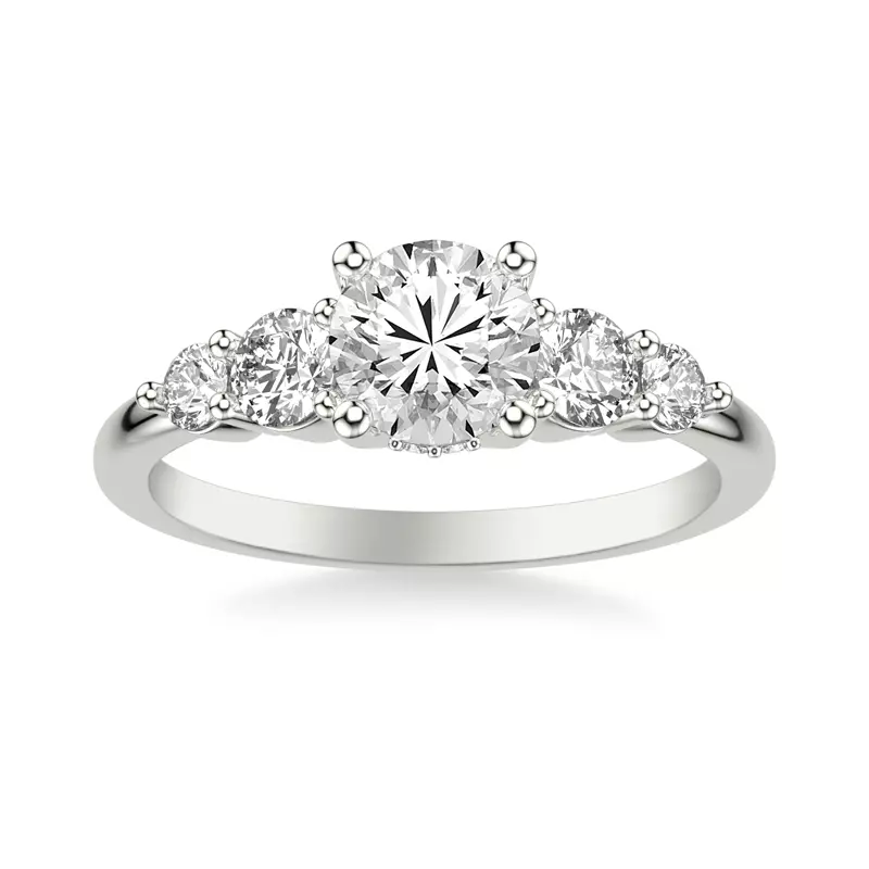 18K White Gold Tamara Hidden Halo Engagement Ring