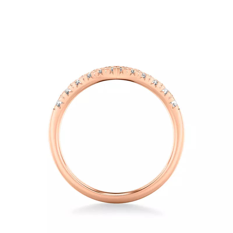 14K Rose Gold Cressida Diamond V-Band