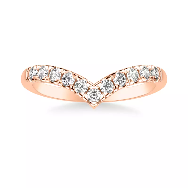 14K Rose Gold Cressida Diamond V-Band
