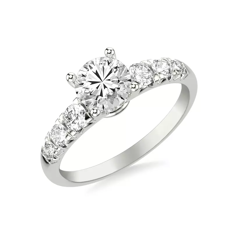 14K White Gold Cressida North-South Hidden Halo Engagement Ring