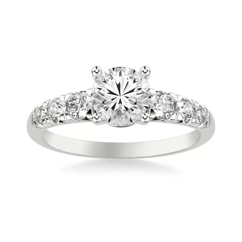 14K White Gold Cressida North-South Hidden Halo Engagement Ring