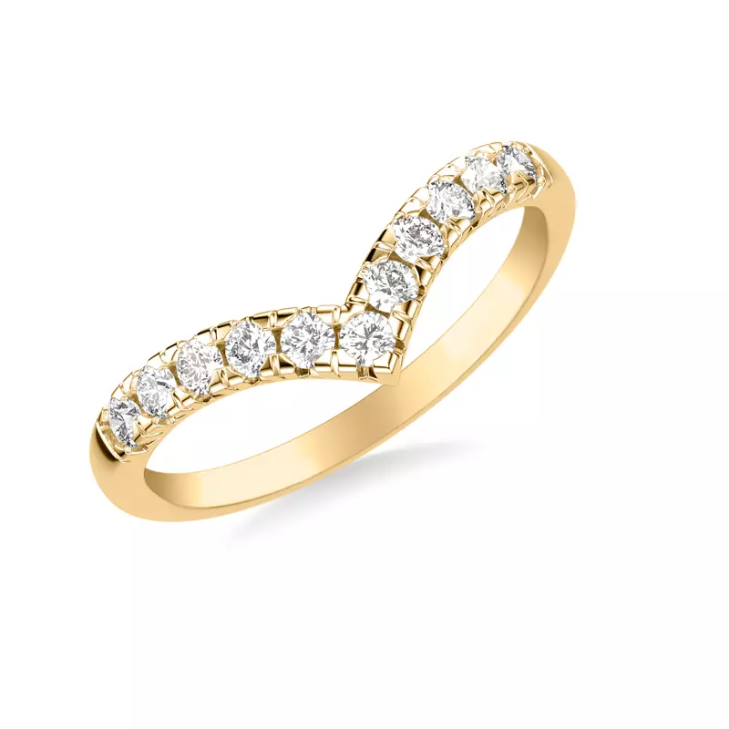 14K Yellow Gold Cressida Diamond V-Band