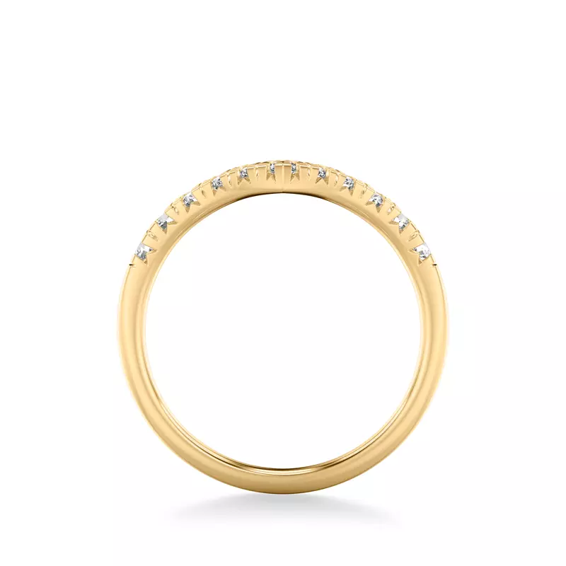 14K Yellow Gold Cressida Diamond V-Band