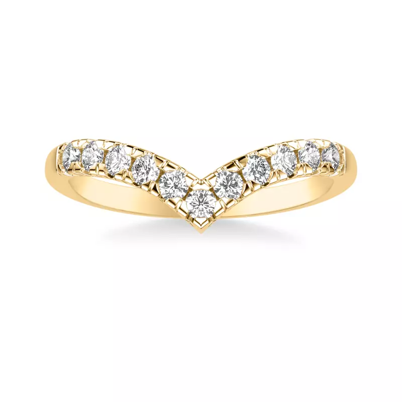 14K Yellow Gold Cressida Diamond V-Band