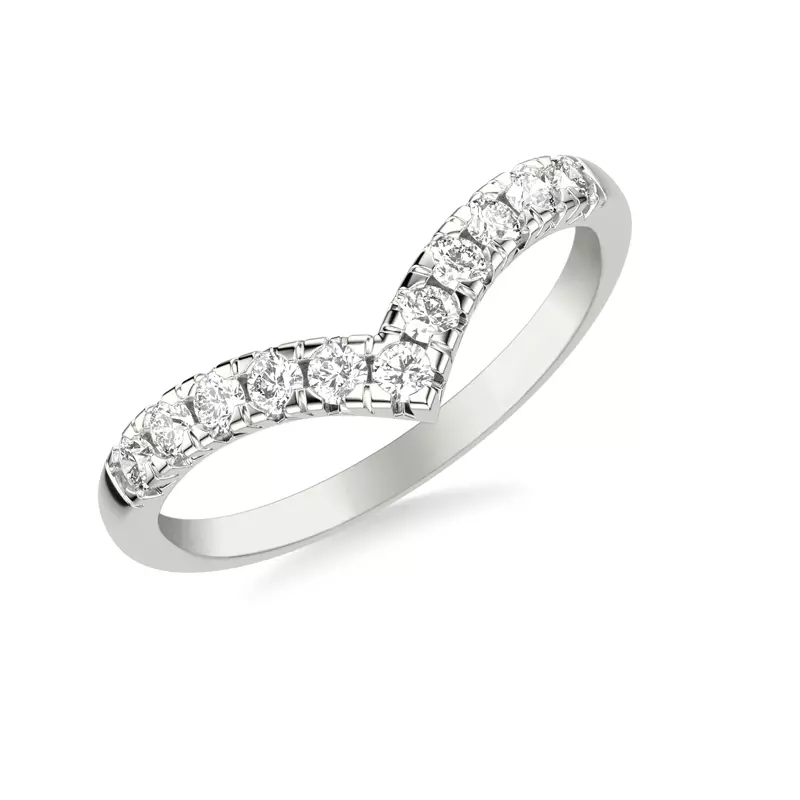 Debra Scalloped Curve Pavé Band - 14K Rose Gold