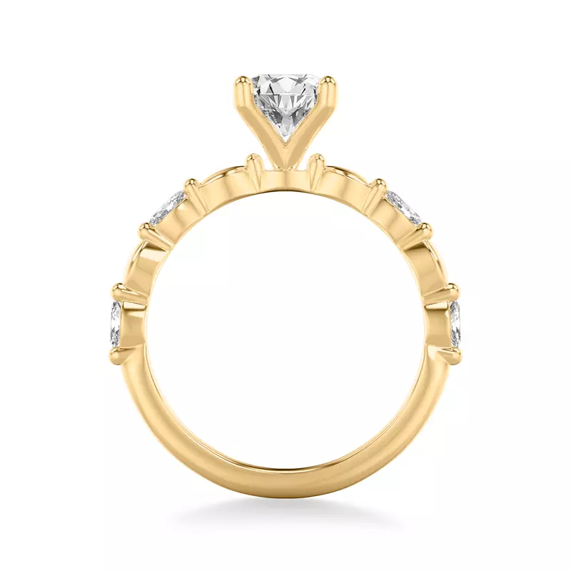 14K Yellow Gold Tabitha Diamond Accent Engagement Ring