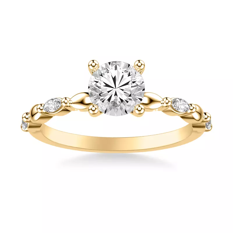 14K Yellow Gold Tabitha Diamond Accent Engagement Ring