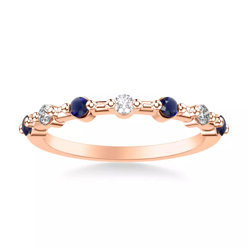 14K Rose Gold Zina Sapphire Accent Band