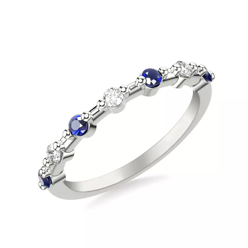 Platinum Zina Sapphire Accent Band
