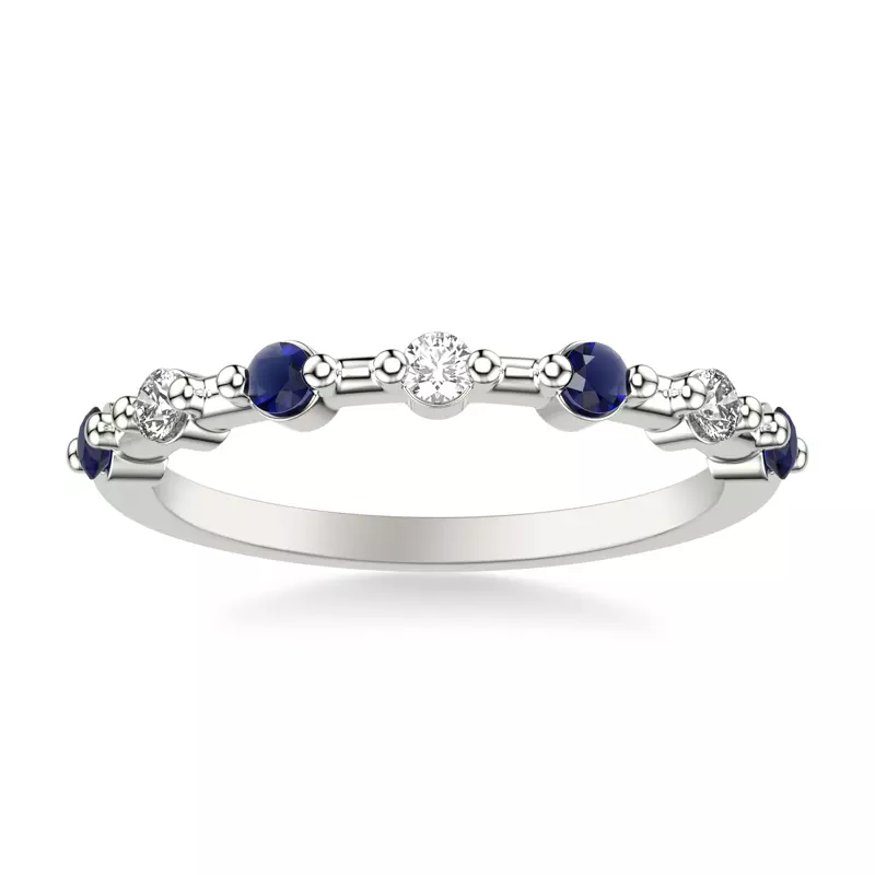 Platinum Zina Sapphire Accent Band
