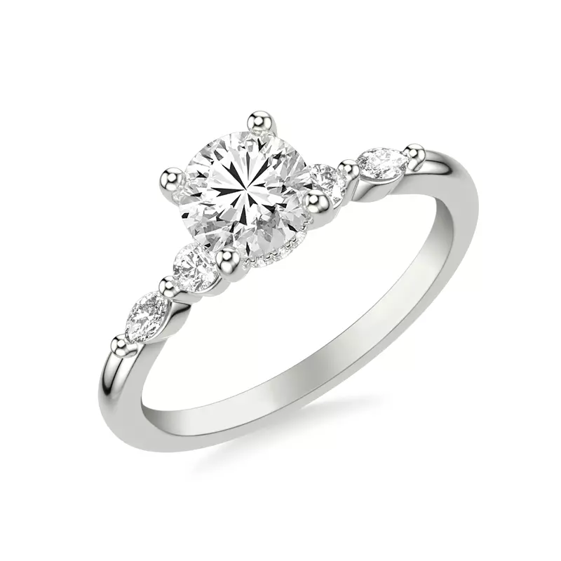 14K White Gold Deirdre Hidden Halo Engagement Ring