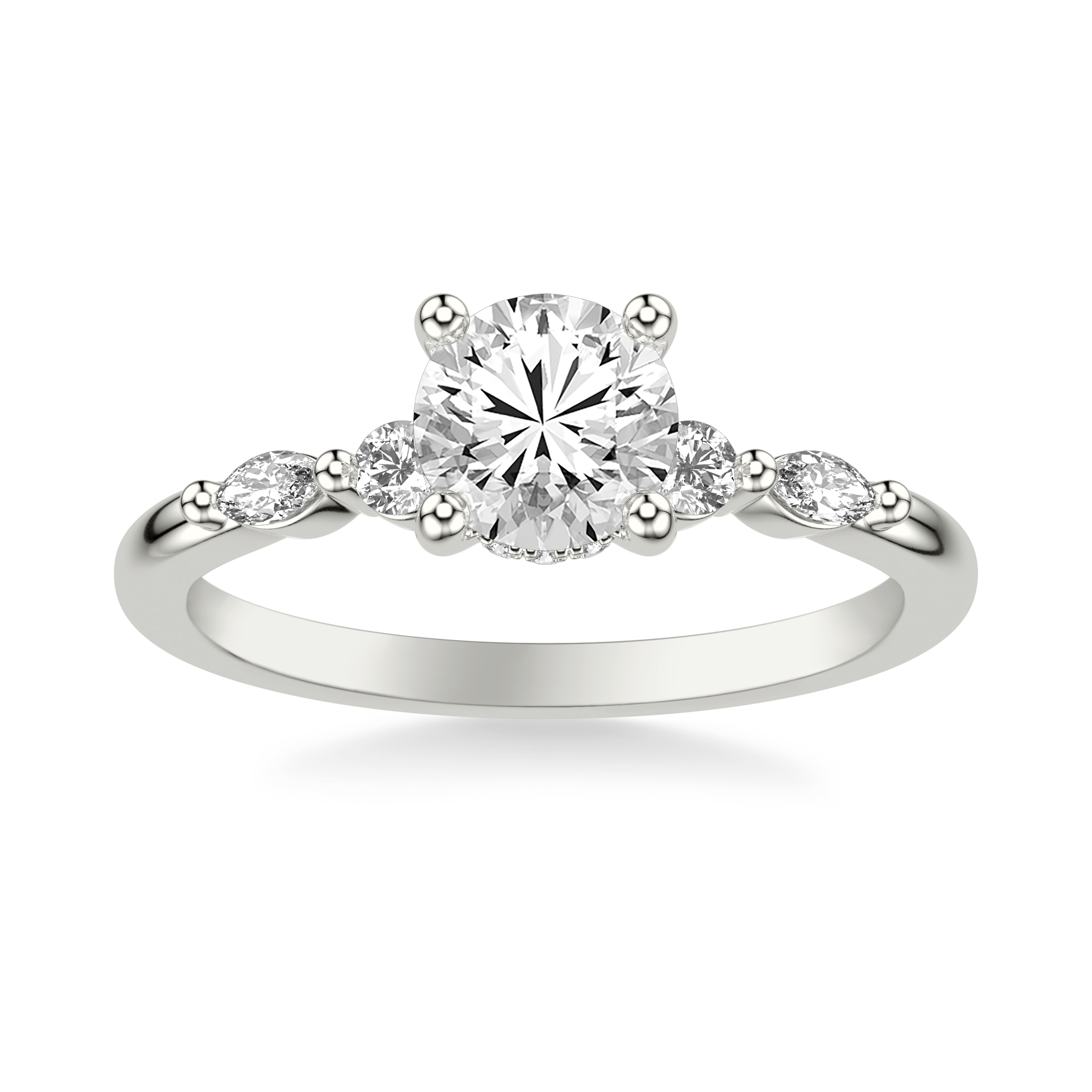 14K White Gold Deirdre Hidden Halo Engagement Ring