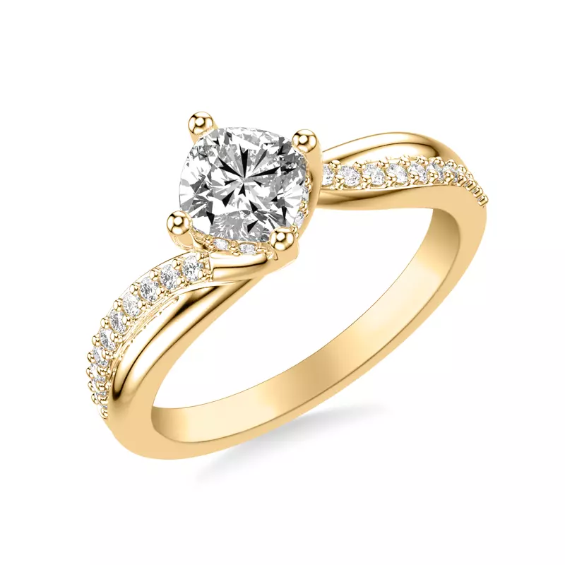 14K Yellow Gold Celine Diamond Twist Engagement ring