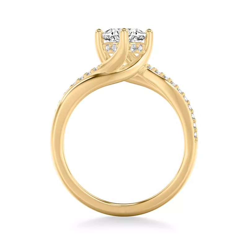 14K Yellow Gold Celine Diamond Twist Engagement ring