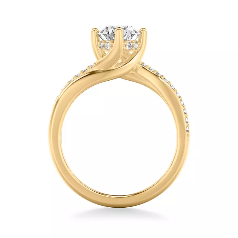 14K Yellow Gold Celine Diamond Twist Engagement ring