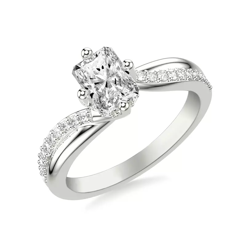 18K White Gold Celine Diamond Twist Engagement ring